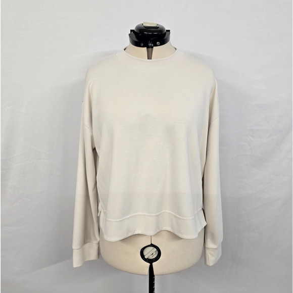 Athleta Tops - Athleta Super Soft Sweatshirt Women's L Cream Long Sleeve Crew Neck